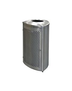 Imprezza TRO21SSPL Triangular Curved Open Top Trash Can - 21 Gallon Capacity - Satin Stainless Steel
