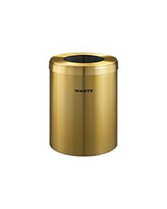 Glaro W2042BE "RecyclePro Value" Receptacle with Large Round Opening - 41 Gallon Capacity - 20" Dia. x 30" H - Satin Brass