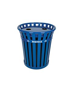 Witt Industries WCR36-FTR Wydman Collection Recycling Container - 36 Gallon Capacity - 28.5" Dia. x 31.5" H - Blue in Color