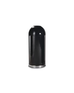 Rubbermaid / United Receptacle R1536EOT Cafe Open Top Waste Receptacle - 15 Gallon Capacity - 15" Dia. x 32" H - Disposal Opening is 6" Dia. - Black Only