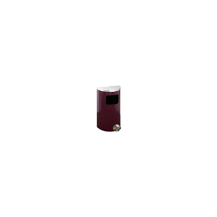 Glaro 1893 Profile Series Half Round Receptacle with Side Entry - 6 Gallon Capacity - 30" H x 18" W x 9" D - Assorted Colors