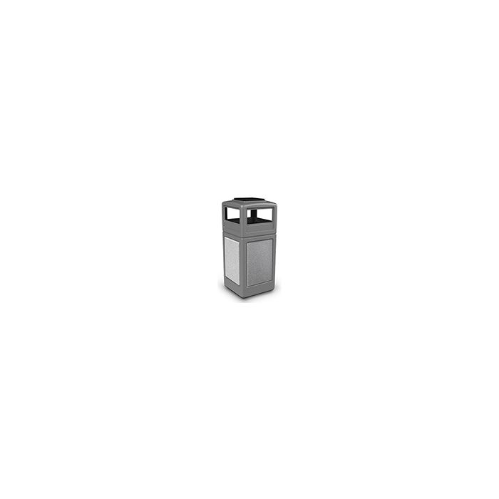 Commercial Zone 72051199 StoneTec Aggregate Trash Can with Ash/Trash Dome Lid - 42 Gallon Capacity - Gray with Ashtone Panels