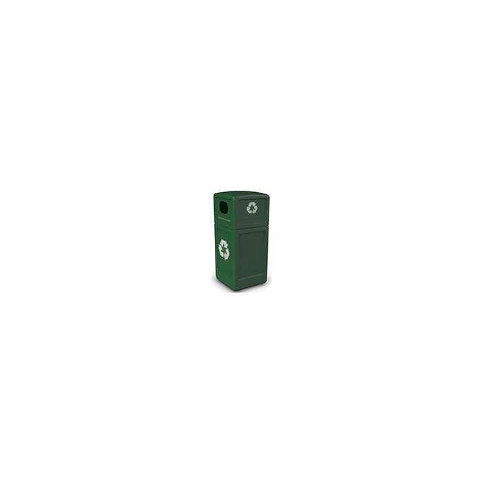 Commercial Zone 74615399 Recycle42 Recycling Container - 42 Gallon Capacity - 18.5" Sq. x 41.75" H - Forest Green in Color