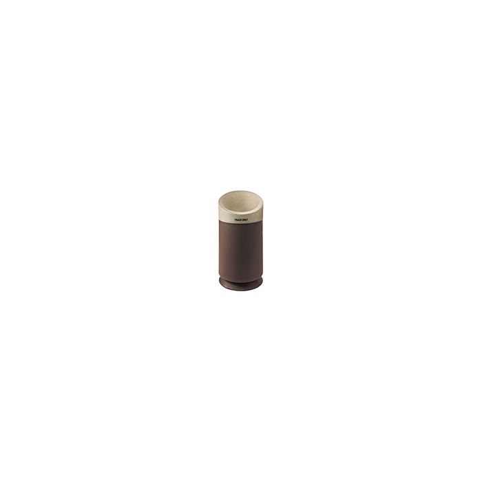 Commercial Zone 7532443999 Galaxy Collection Recycling Receptacle with "Trash Only" Lid - 35 Gallon Capacity - 21 1/2" Dia. x 42 1/2" H - Brown Base with Lunar Sand Top