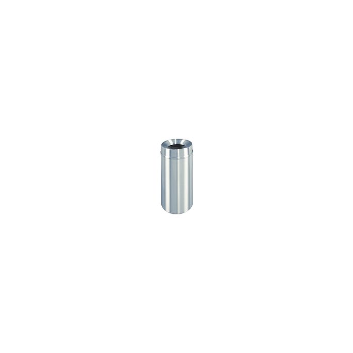 Glaro F1533SA New Yorker Collection Funnel Top Trash Can - 16 Gallon Capacity - 15" Dia. x 33" H - Satin Aluminum