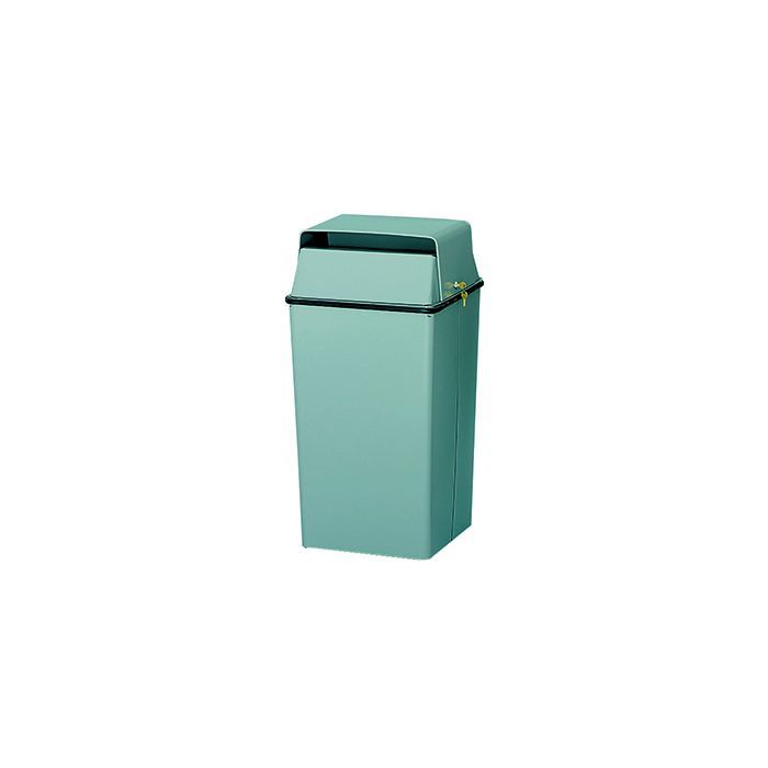 Witt Industries 008L Tumbler Lock Confidential Waste Receptacle - 36 Gallon Capacity - 19" Sq. x 38" H - Almond, Slate and Stainless Steel