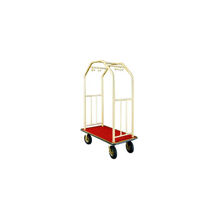 Glaro 5500 Premium Collection Bellman Cart with Clothing Hooks and 4 Wheels - 41.5" L x 25" W x 71" H - Your choice of color