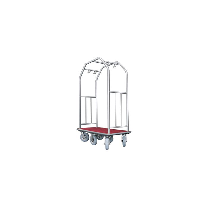 Glaro 5560 Premium Collection Bellman Cart with Clothing Hooks and 6 Wheels - 41.5" L x 25" W x 71" H - Your choice of color