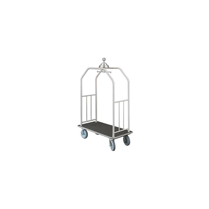 Glaro 7649 Premium "Ball Crown" Collection Bellman Cart with 4 Wheels - 49.5" L x 25" W x 79" H - Your choice of color