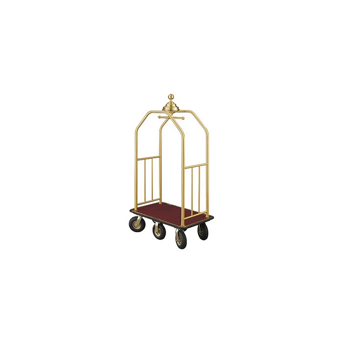 Glaro 7660 Premium "Ball Crown" Collection Bellman Cart with 6 Wheels - 41.5" L x 25" W x 79" H - Your choice of color