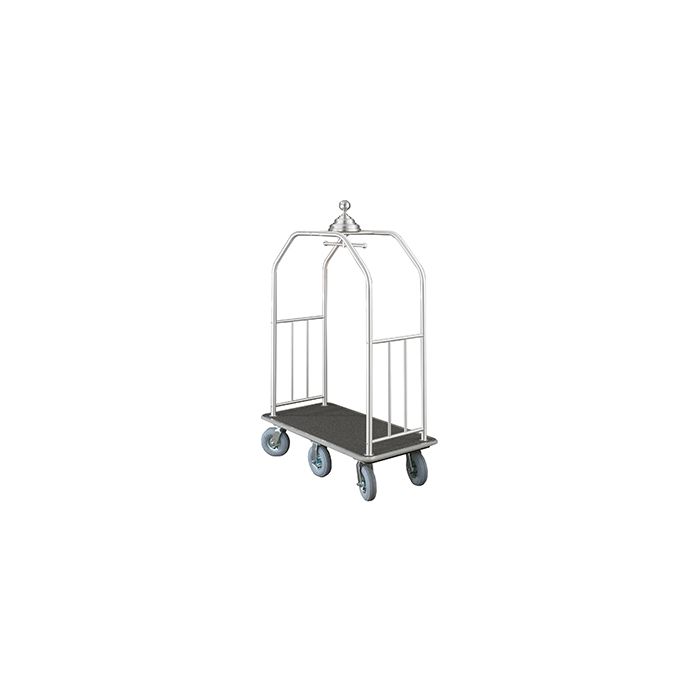 Glaro 7668 Premium "Ball Crown" Collection Bellman Cart with 6 Wheels - 49.5" L x 25" W x 79" H - Your choice of color