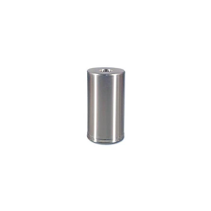 Imprezza FOT15SSS Flat Open Top Waste Can - 15 Gallon Capacity - 15" Dia. x 28" H - Stainless Steel Body with Chrome Trim