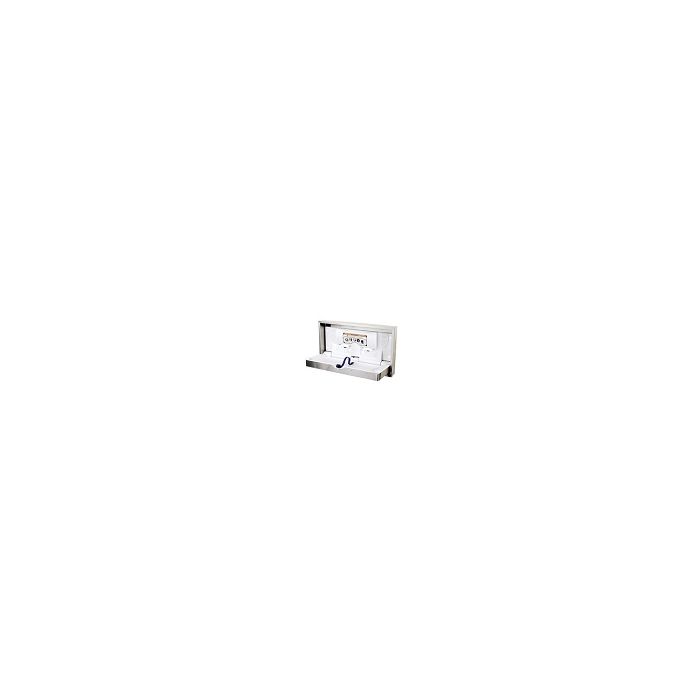 World Dryer DryBaby ABC-300HS Horizontal Recess Mounted Baby Changing Station - 18" L x 34.5" H x .13" D - Brushed Stainless Steel