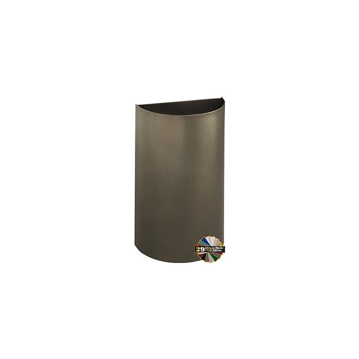 Glaro 1896 Profile Series Half Round Receptacle with Open Top - 16 Gallon Capacity - 30" H x 18" W x 9" D - Assorted Colors