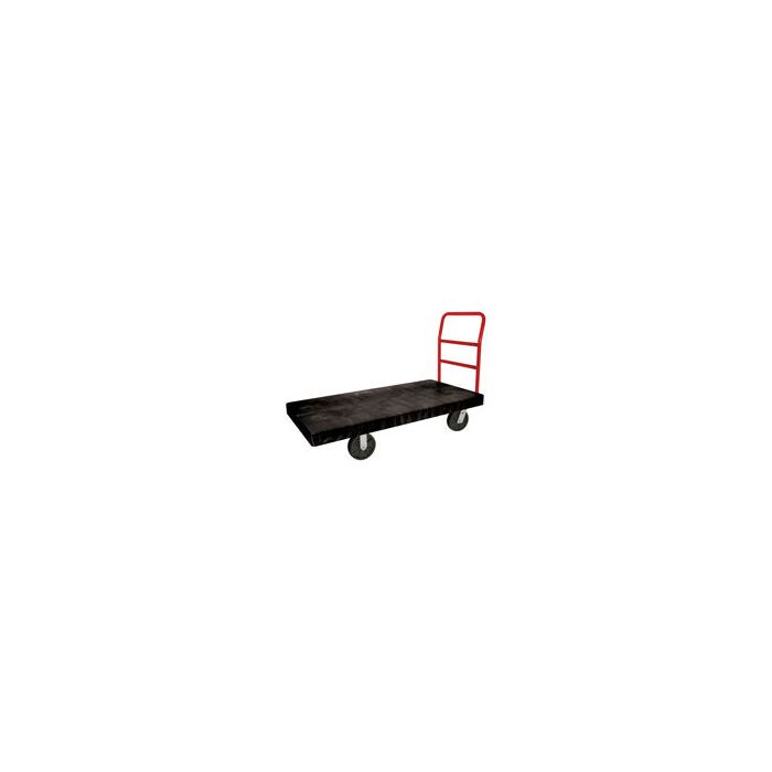 Rubbermaid 4471 Heavy-Duty Platform Truck, 8" dia x 2" wide Polyolefin Casters, Crossbar Handle - 60" L x 30" W - 2000 lb. capacity