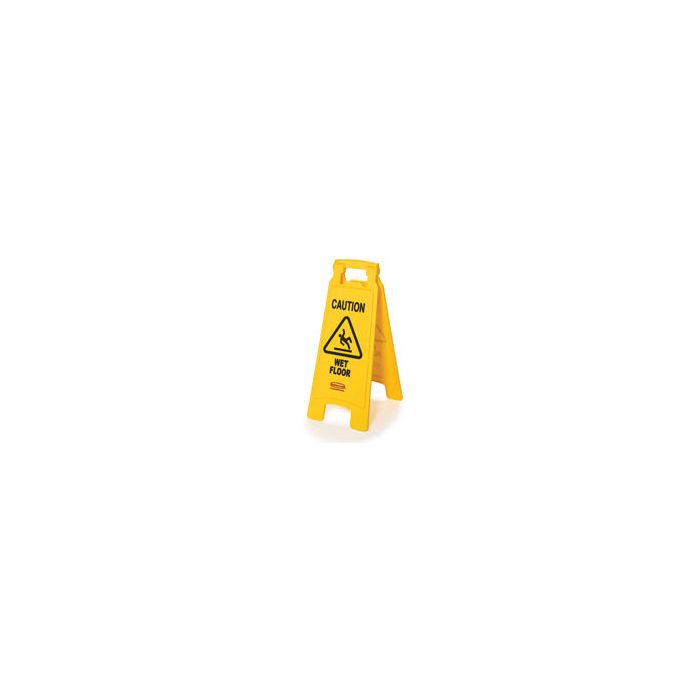 Rubbermaid 6112-77 Floor Sign with "Caution Wet Floor" Imprint, 2-Sided