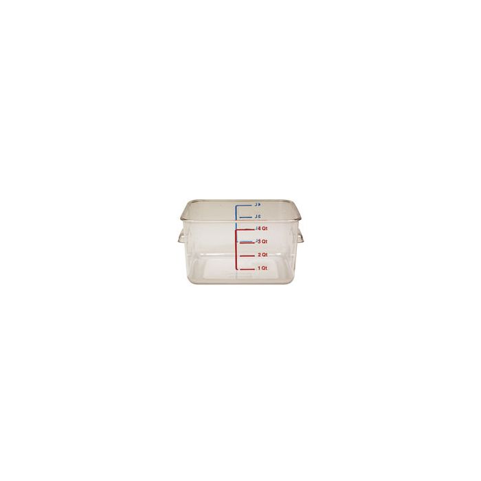 Rubbermaid 6304 Space Saving Square Container - 8.75" L x 8.8" W x 4.75" H - 4 Qt. Capacity - Clear