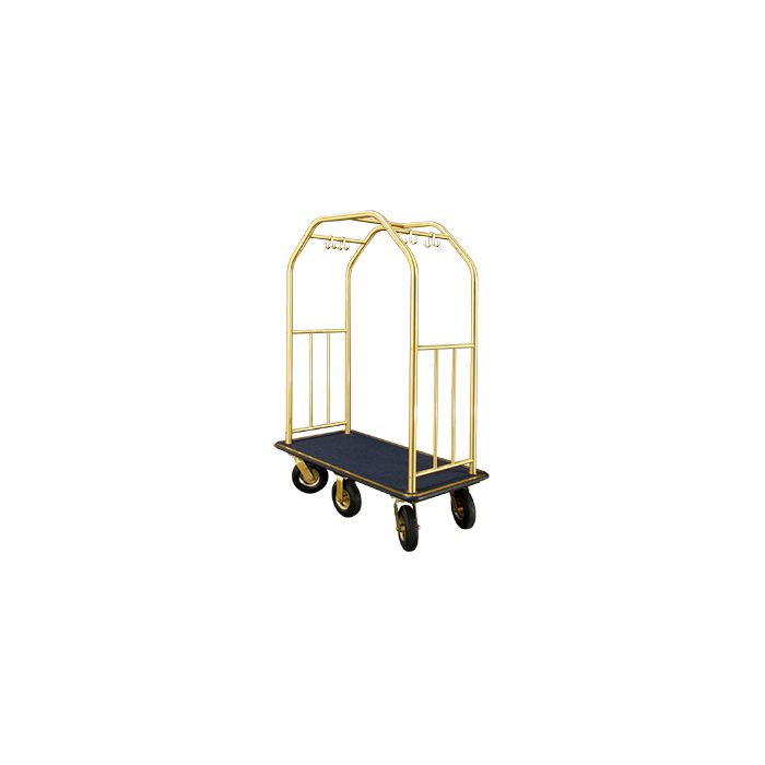 Glaro 6600 Premium Collection Bellman Cart with Clothing Hooks and 6 Wheels - 49.5" L x 25" W x 71" H - Your choice of color