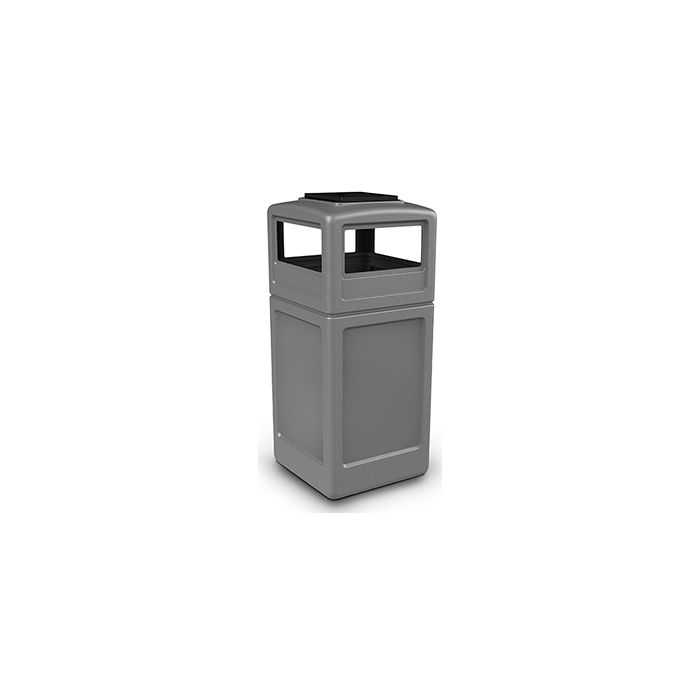 Commercial Zone 73300399 Dome Lid with Ashtray - 42 Gallon Capacity - 18.5" Sq. x 42.25" H - Gray
