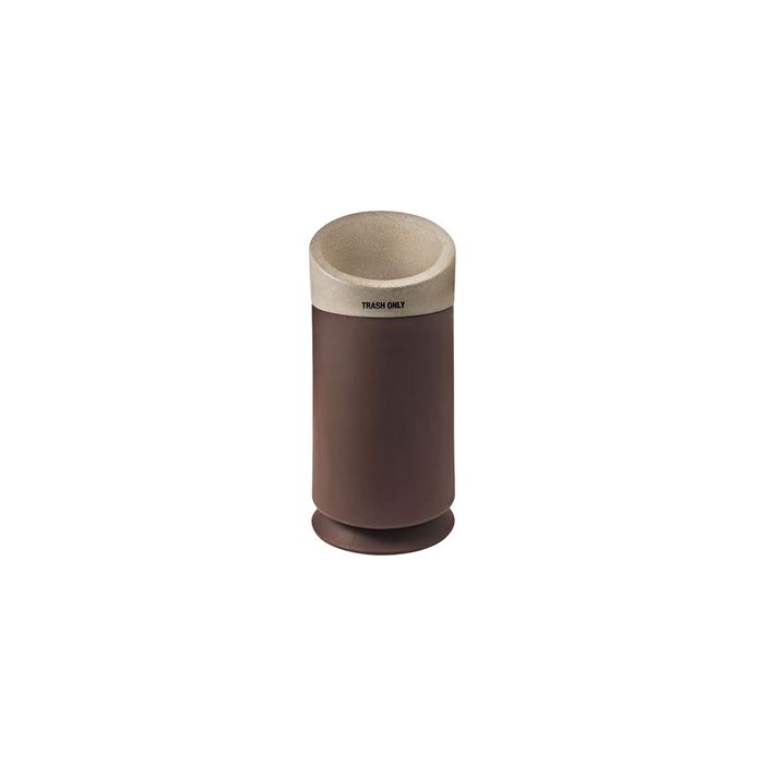 Commercial Zone 7533443999 Galaxy Collection Recycling Receptacle with "Trash Only" Lid - 40 Gallon Capacity - 21 1/2" Dia. x 45 1/2" H - Brown Base with Lunar Sand Top