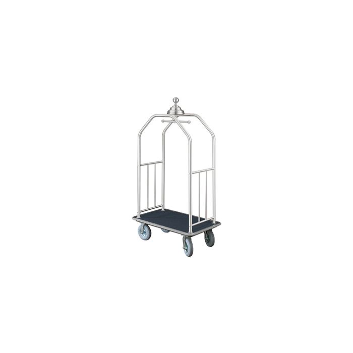Glaro 7635 Premium "Ball Crown" Collection Bellman Cart with 4 Wheels - 36" L x 25" W x 79" H - Your choice of color