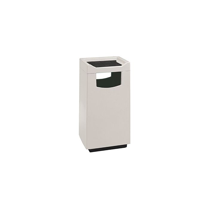 Witt Industries 77S-2040FC Square Fiberglass Foodcourt Waste Receptacle with 2 Side Entry Openings - 24 Gallon Capacity - 20" Sq. x 40" H