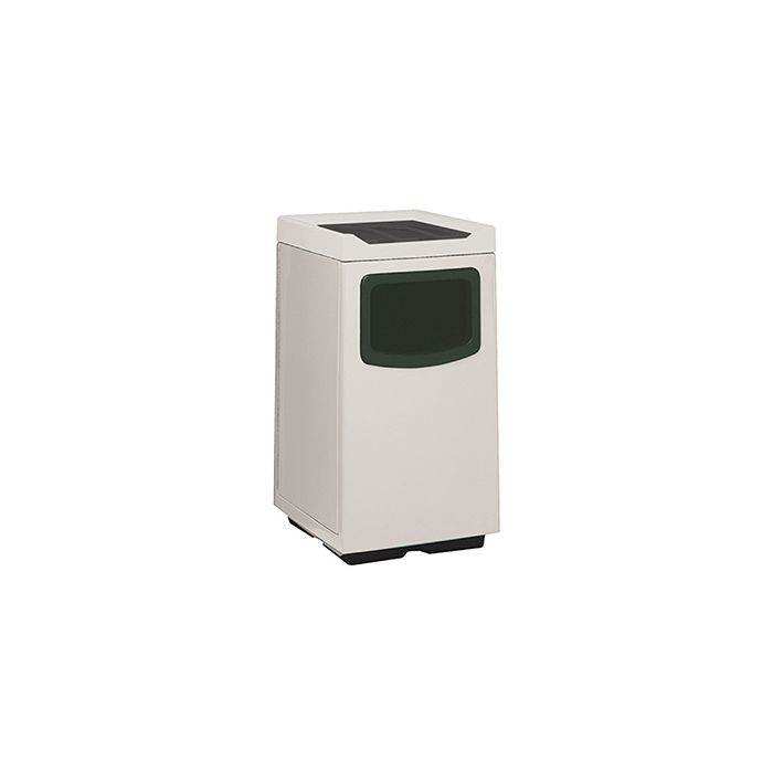 Witt Industries 77S-2444FC Square Fiberglass Foodcourt Waste Receptacle with 1 Side Entry Opening - 47 Gallon Capacity - 24" Sq. x 44" H