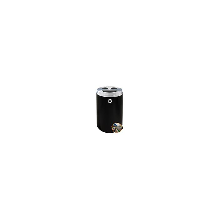 Glaro BCT20 "RecyclePro 3" Receptacle with Half Round Opening and Two Hole Openings - 33 Gallon Capacity - 20" Dia. x 31" H - Assorted Colors