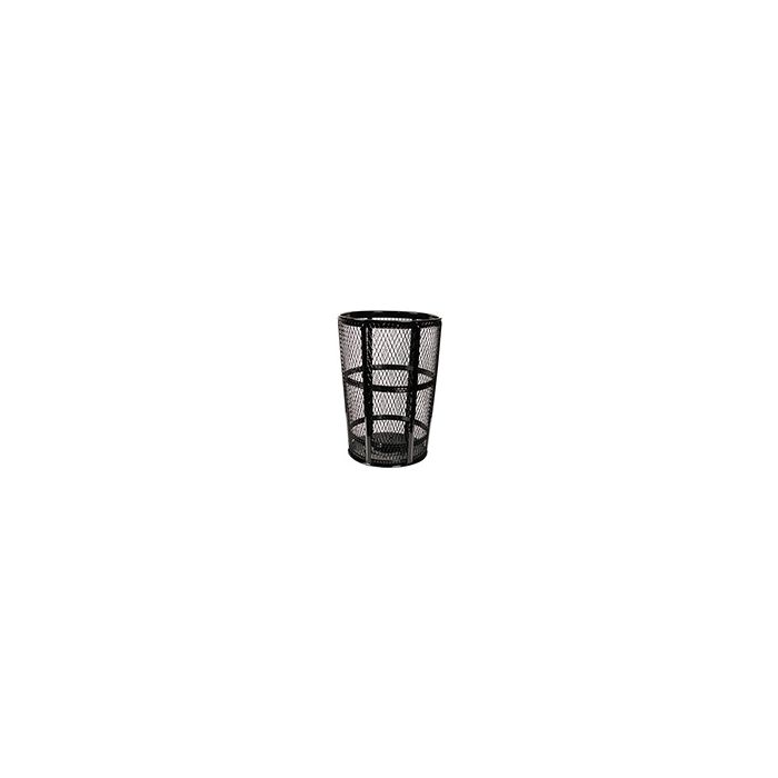 Witt Industries EXP-52-BK Mesh Steel Street Basket - 48 U.S Gallon - 23" Dia. x 33" H 