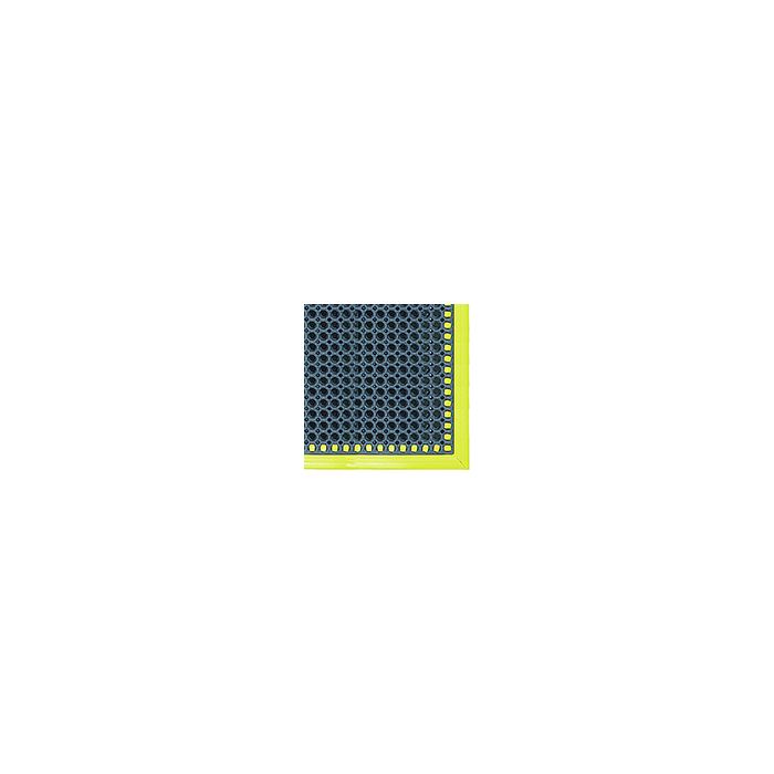 Crown Mats 630 Safewalk Workstation Mats for Wet Areas with Borders on all 3 Sides - Black with Yellow Borders