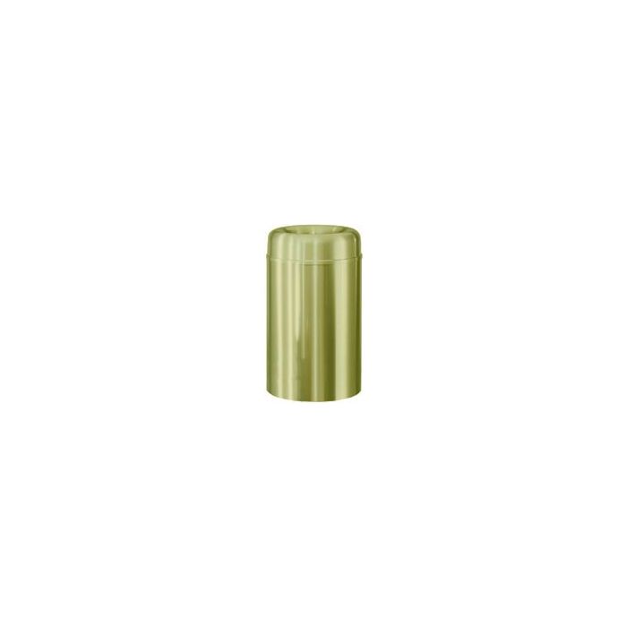 Rubbermaid / United Receptacle AOT30SB Crowne Collecton Small Open Top Trash Receptacle - 30-Gallon Capacity - 20" Dia. x 34.5" H - 12" Dia. Disposal Opening - Satin Brass