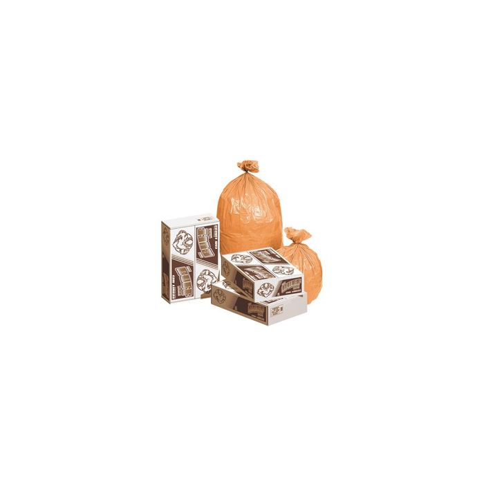 Pitt Plastics P6530B Buff Trash Bags - 38 x 58 - 60 Gallon Capacity - Extra Heavy Duty - 1.1 Mil - 100 per case - Flat Pack
