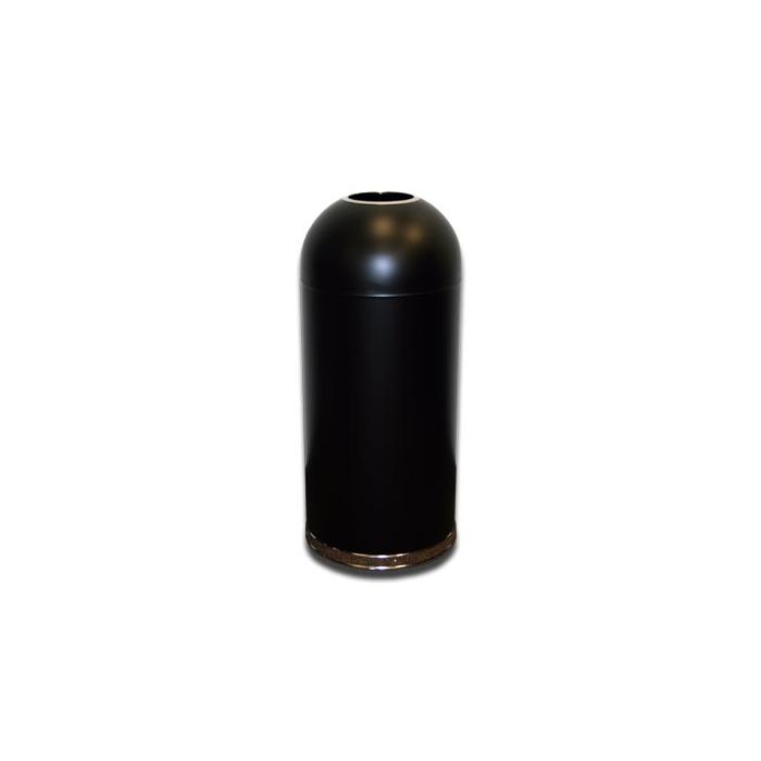 Imprezza DOT15BKGL Bullet Dome Open Top Waste Can - 15 Gallon Capacity - 15" Dia. x 35 1/2" H - Black in Color