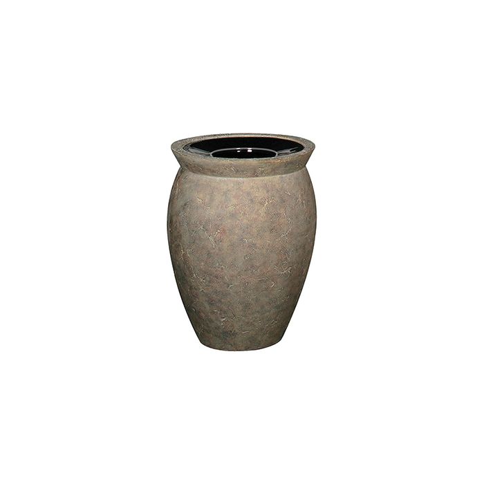 Rubbermaid / United Receptacle FGFGK2130PLBISQ Milan Collection Pescara Open Top Waste Receptacle - 15 Gallon Capacity - 21" Dia. x 30" H - Bisque in color