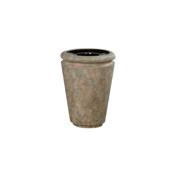 Rubbermaid / United Receptacle FGFGK2433PLBISQ Milan Collection Tuscan Open Top Waste Receptacle - 21 Gallon Capacity - 24" Dia. x 33" H - Bisque in color