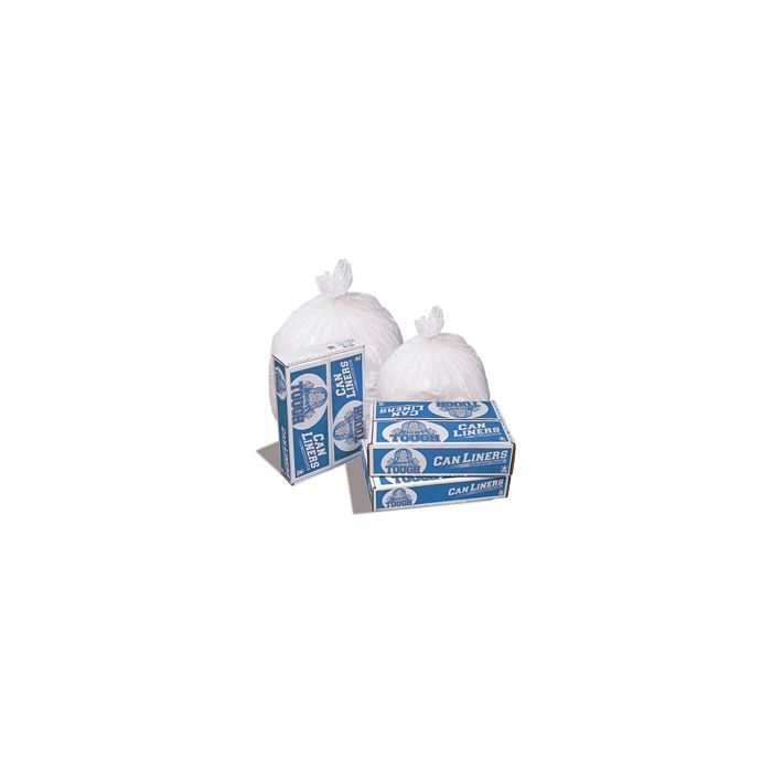 Pitt Plastics WS37SW Mighty Tough White Garbage Bags - 30 x 36 - 20-30 Gallon Capacity - Heavy Plus Duty - .74 Mil - 200 per case - Flat Pack