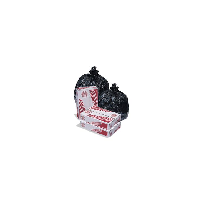 Pitt Plastics MR38603MK High-Density Mini-Roll Black Can Liners - 38 x 60 - 60 Gallon Capacity - 16 Micron - 200 per case - Perforated Roll