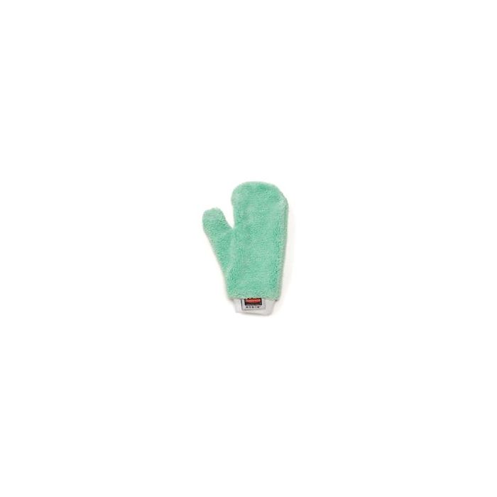 Rubbermaid Q652 HYGEN Microfiber Dusting Mitt with Thumb - 11.9" L x 9.9" W - Green in Color