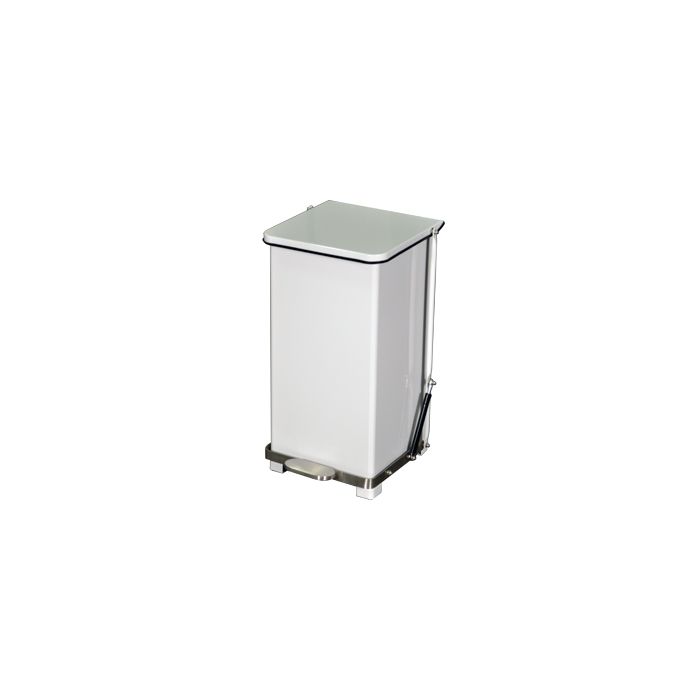 Imprezza QSO12WH Quiet Close Step On Trash Can - 12 Gallon Capacity - 12 1/4" D x 14" W x 23 1/2" H - White in Color