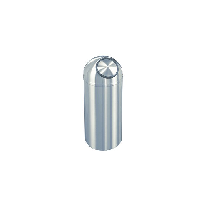 Glaro S1530SA New Yorker Collection Dome Top Receptacle - 12 Gallon Capacity - 15" Dia. x 30" H - Satin Aluminum