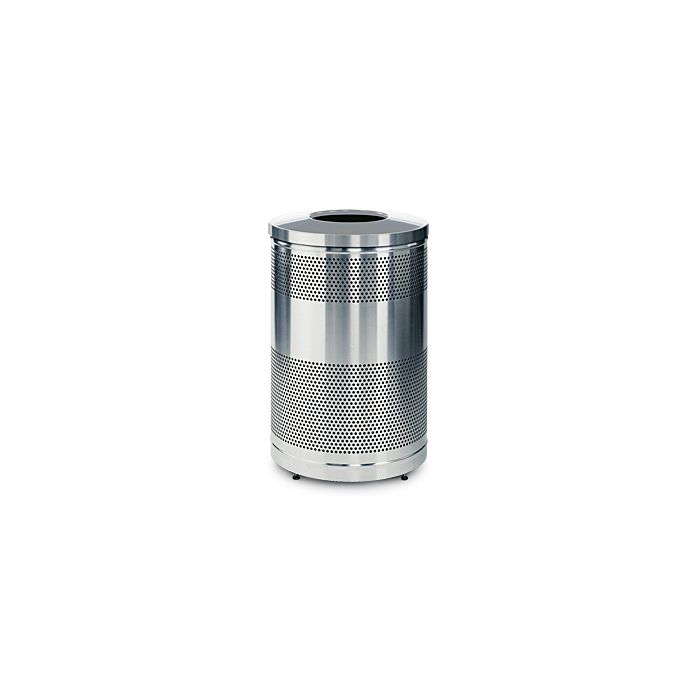 Rubbermaid / United Receptacle Howard Classic S55SST-SS Stainless Steel Perforated Steel Waste Receptacle - 51 gallon capacity - 25" Dia. x 35.5" H