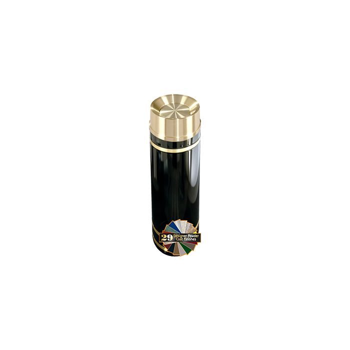 Glaro TA1255 Monte Carlo Collection Tip Action Self Closing Receptacle - 12 Gallon Capacity - 12" Dia. x 32" H - Satin Brass Accents