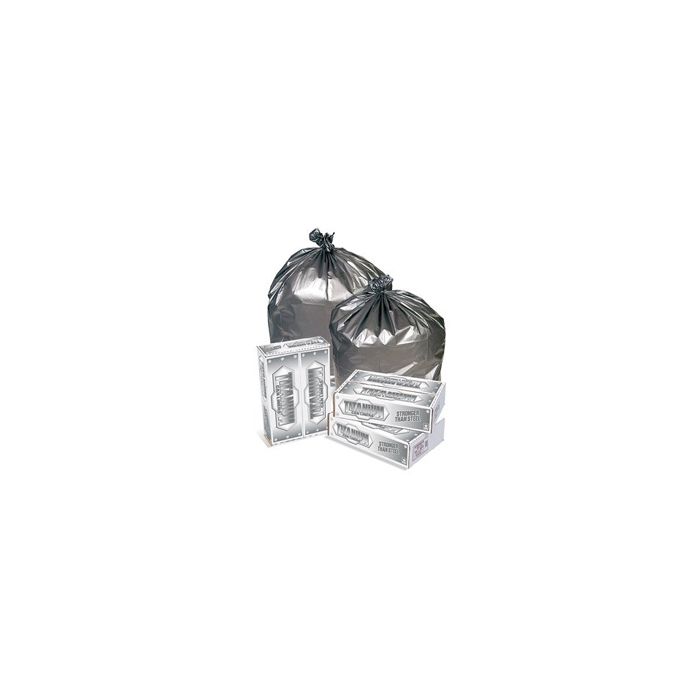 Pitt Plastics TI3340S Titanium Silver Garbage Bags - 33 x 40 - 33 Gallon Capacity - Extra Extra Heavy Duty - 1.5 Mil - 100 per case - Indiv Fold