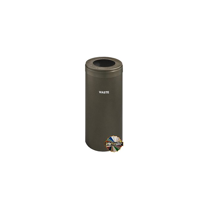 Glaro W1242 "RecyclePro Value" Receptacle with Large Round Opening - 15 Gallon Capacity - 12" Dia. x 30" H - Assorted Colors