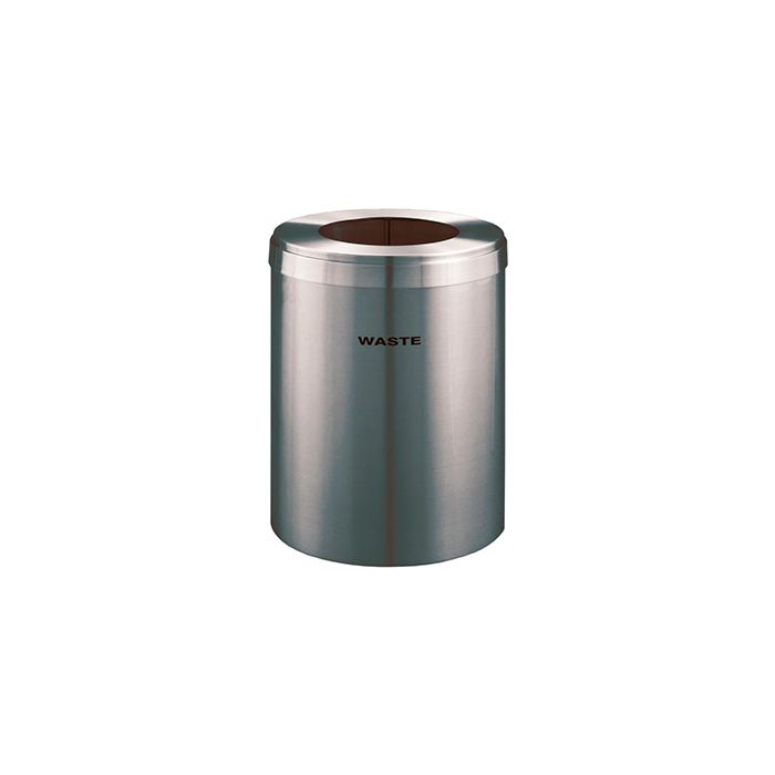 Glaro W2042SA "RecyclePro Value" Receptacle with Large Round Opening - 41 Gallon Capacity - 20" Dia. x 30" H - Satin Aluminum