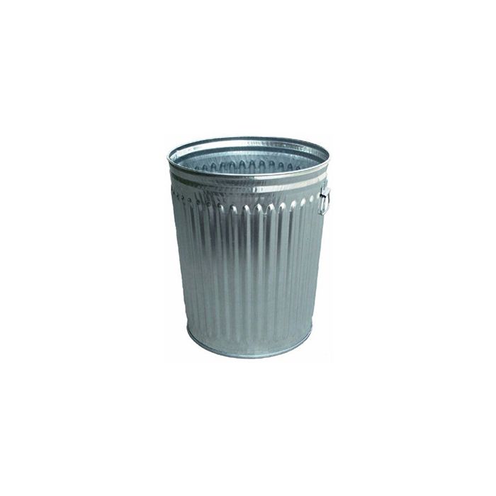 Witt Industries WMD24C Medium Duty Galvanized Steel Trash Can - CAN ONLY - 24 Gallon Capacity - 19.5" Dia. x 23.5" H