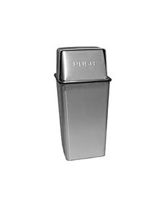 Witt Industries 21HTSS Wastewatcher with Push Top Lid Trash Can - 21 Gallon Capacity - 15" Sq x 37" H - Stainless Steel