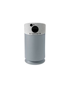 Commercial Zone 7532420399 Galaxy Collection Recycling Receptacle with "Plastic Only" Lid - 35 Gallon Capacity - 21 1/2" Dia. x 42 1/2" H - Gray Base with Comet Gray Top