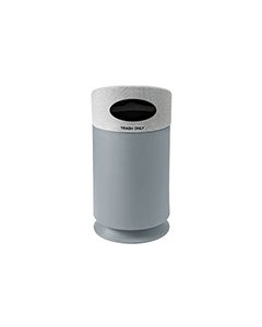Commercial Zone 7532450399 Galaxy Collection Recycling Receptacle - 35 Gallon Capacity - 21 1/2" Dia. x 42 1/2" H - Gray Base with Comet Gray Top