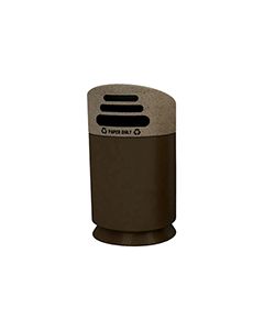 Commercial Zone 7533413999 Galaxy Collection Recycling Receptacle with "Paper Only" Lid - 40 Gallon Capacity - 21 1/2" Dia. x 45 1/2" H - Brown Base with Lunar Sand Top